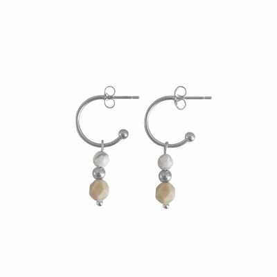 Pendientes Howlita y Jade - Plata