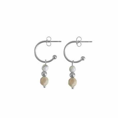 Earrings Howlite & Jade - Silver