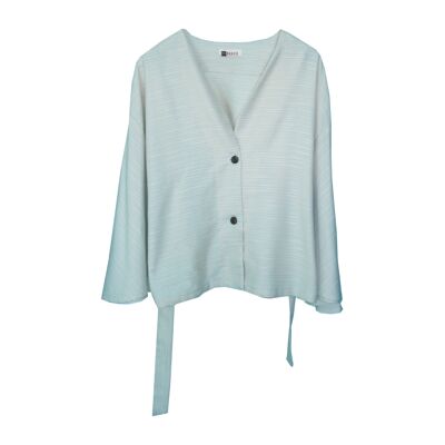 Edith Jacket - Light Blue Embroidered Cotton