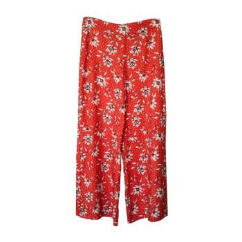 Pantalon Edith - Floral Coral Viscose FSC