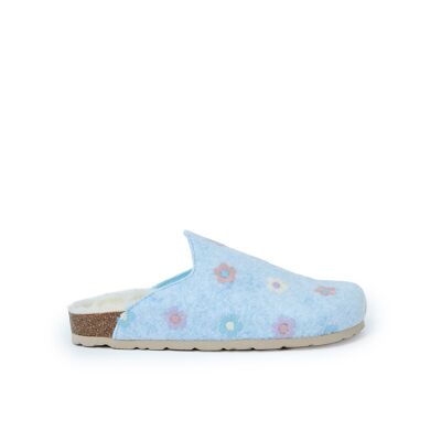 ANGEL blue felt slipper for women. Supplier code MI2241