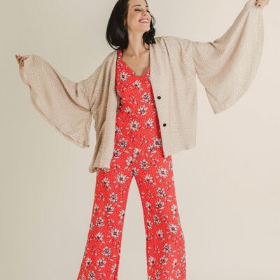 Shirley Overall - Floral Coral Viscose FSC