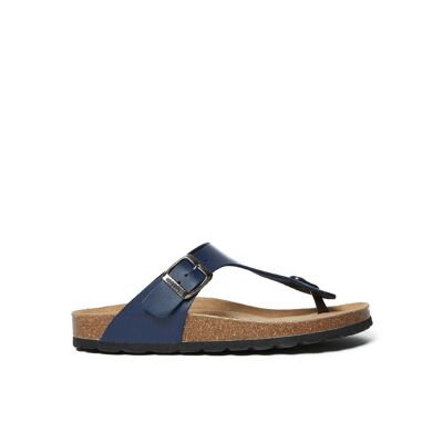 BLANCA Flip-Flop-Sandale aus blauem Öko-Leder für UNISEX. Lieferantencode MD2121