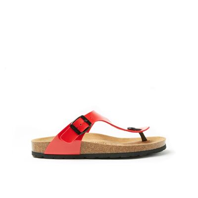 BLANCA red eco-leather thong sandal for women. Supplier code MD2125