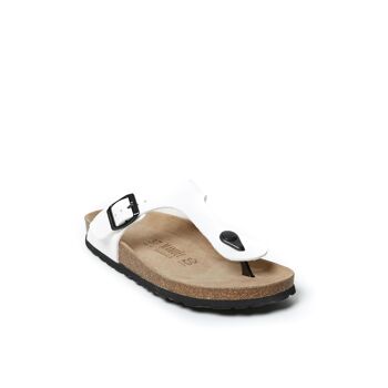 Sandale tong BLANCA en éco-cuir blanc pour femme. Code fournisseur MD2123 2