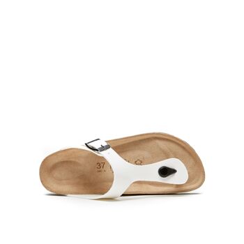 Sandale tong BLANCA en éco-cuir blanc pour femme. Code fournisseur MD2123 5