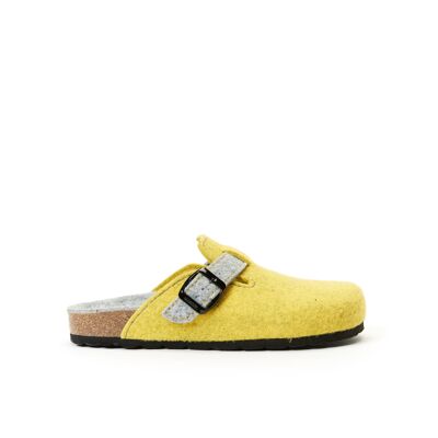 UNISEX yellow felt NOE slipper. Supplier code MI1164