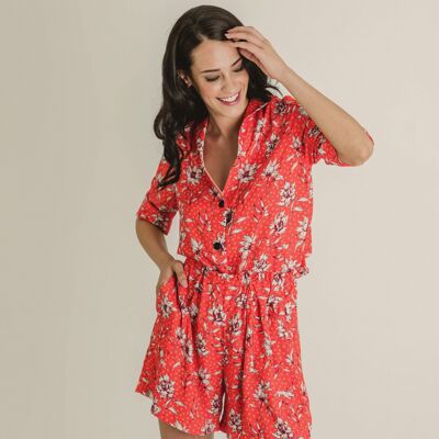 Short Shirley - Viscose Corail Floral FSC