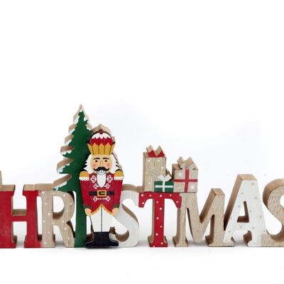 Decorazione di parole di Natale in legno