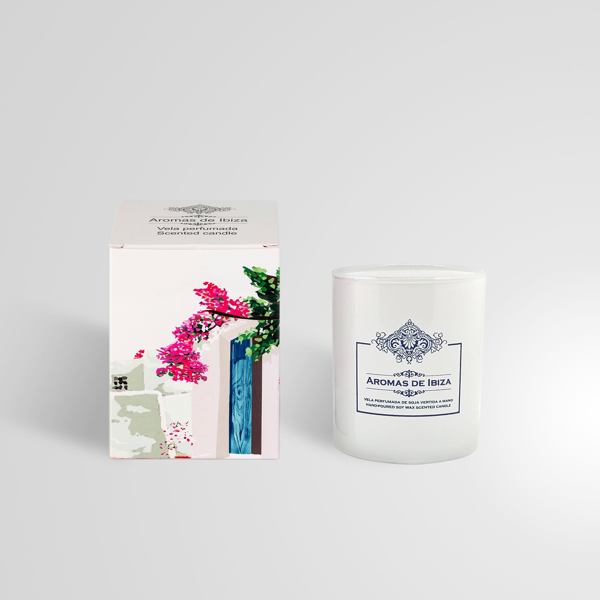 Candela profumata fatta a mano Mandarino e Tiaré – Collezione Buganvilla