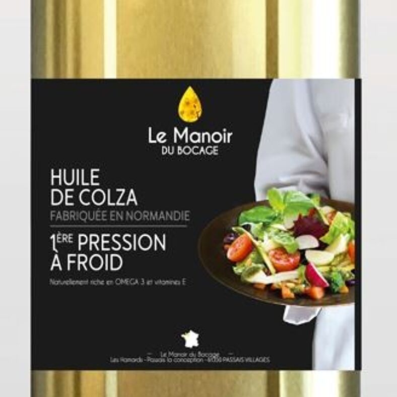 Bouteille d'huile de Colza 1ère pression à froid Oléandes 75 cl - La  Ferme du Foie Gras