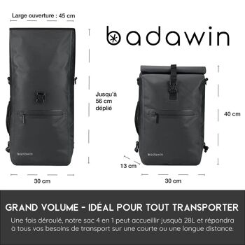 Sac à dos de vélo pour porte-bagages 4 en 1 Ali noir 6