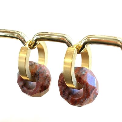 Pendientes con piedra natural Coral Rojo