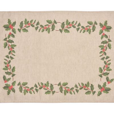 Placemats, 50% Linen/Cotton, Melange, Holly