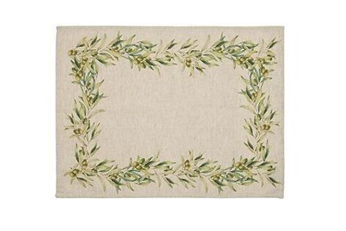 Placemats, 50% Linen/Cotton,  Melange, Olive