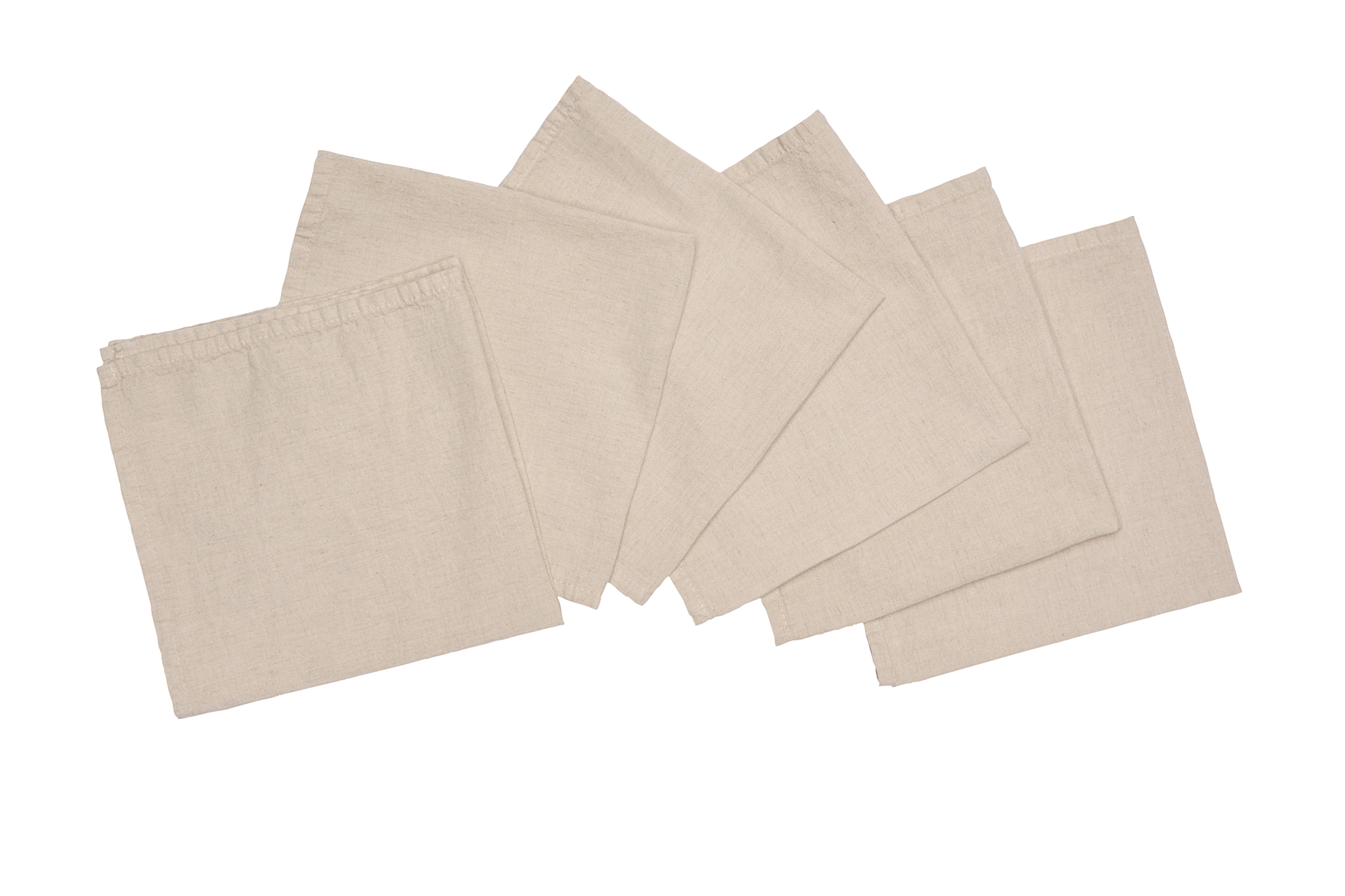 Set of 6 table napkins 45 X 45 CM in soft, resistant, elegant linen blend, made in Italy, NATURAL MELANGE