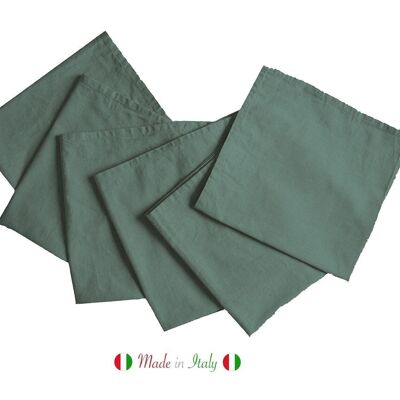 Napkins, 50% Linen/Cotton, Olive Green