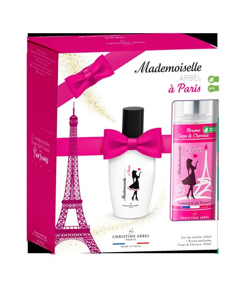 Coffret Cadeau - MADEMOISELLE ARBEL à Paris  - Eau de Toilette 100ml + Brume Parfumée 100ml