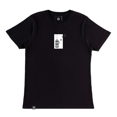 BIRDCAGE T-shirt nera in bambù e cotone biologico