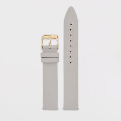 16mm Strap - Light Grey Leather / Gold