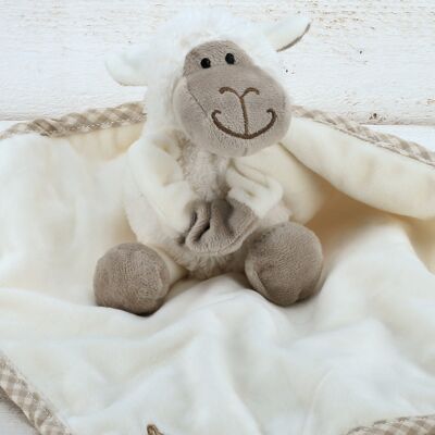 Edredón para chupete de bebé de juguete de oveja - 29 x 29 cm