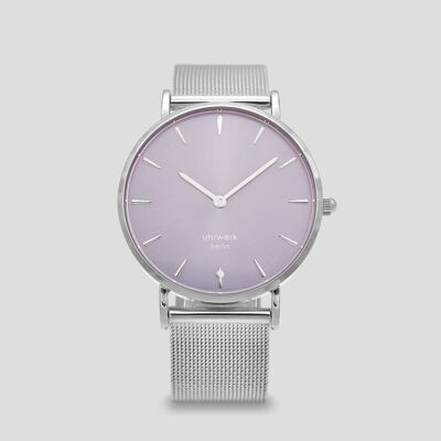 Luna Silver Lavender - Silver Mesh