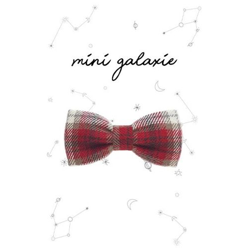 Barrette nœud tartan rouge