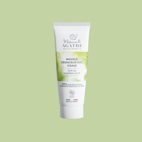 Masque désincrustant visage certifié bio - soin au charbon actif