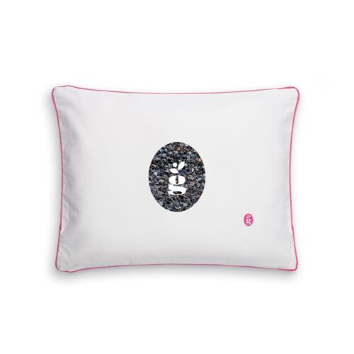 PILLOW WITH BUCKWHEAT HULLS - GAJA 30X40 CM - EMBROIDERY - PINK