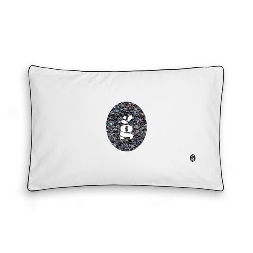 PILLOW WITH BUCKWHEAT HULLS - JUNIOR 35X55 CM - EMBROIDERY - BLACK