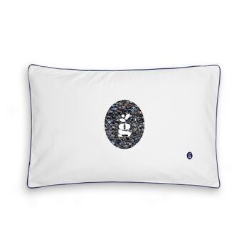 COUSSIN AUX ÉCALES DE SARRASIN - JUNIOR 35X55 CM - BRODERIE - BLEU MARINE 1