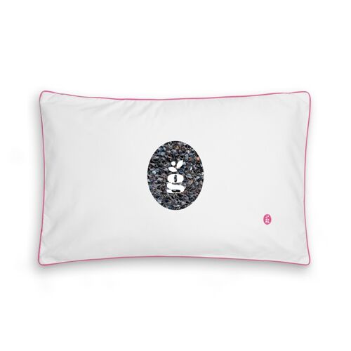 PILLOW WITH BUCKWHEAT HULLS - JUNIOR 35X55 CM - EMBROIDERY - PINK