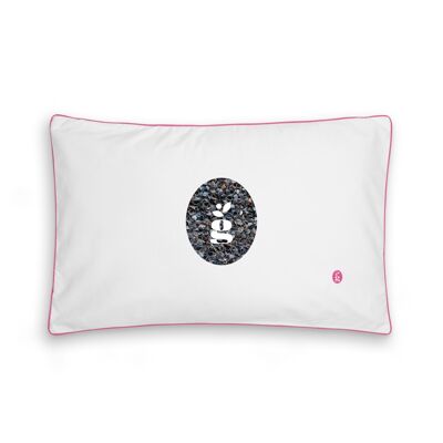 COUSSIN AUX ÉCALES DE SARRASIN - JUNIOR 35X55 CM - BRODERIE - ROSE