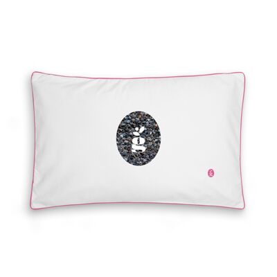 PILLOW WITH BUCKWHEAT HULLS - JUNIOR 35X55 CM - EMBROIDERY - PINK