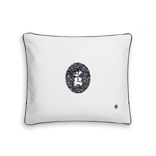 PILLOW WITH BUCKWHEAT HULLS - RITA 50X60 CM - EMBROIDERY - BLACK