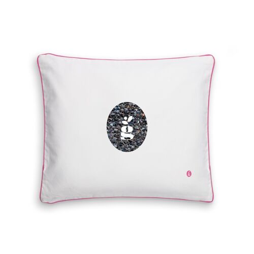 PILLOW WITH BUCKWHEAT HULLS - RITA 50X60 CM - EMBROIDERY - PINK