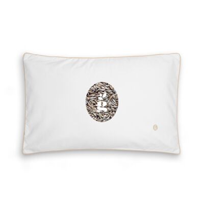 COUSSIN EN ÉPEAUTRE - JUNIOR 35X55 CM - BRODERIE - BEIGE