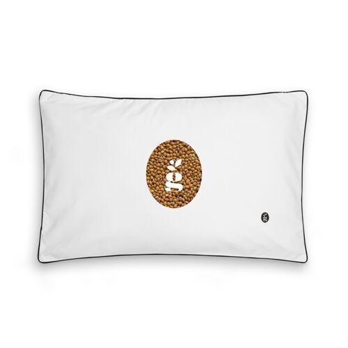 PILLOW WITH MILLET HULLS - JUNIOR 35X55 CM - EMBROIDERY - BLACK