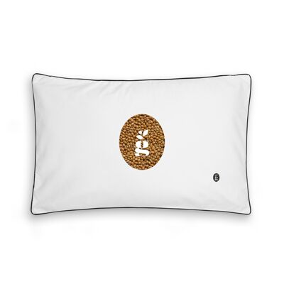 PILLOW WITH MILLET HULLS - JUNIOR 35X55 CM - EMBROIDERY - BLACK