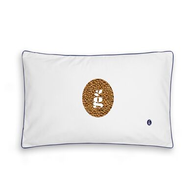 ALMOHADA CON CASCO DE MIJO - JUNIOR 35X55 CM - BORDADO - AZUL MARINO