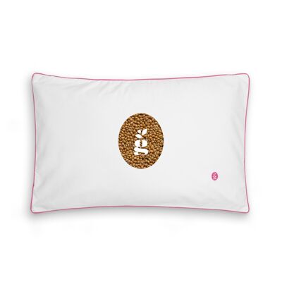 PILLOW WITH MILLET HULLS - JUNIOR 35X55 CM - EMBROIDERY - PINK