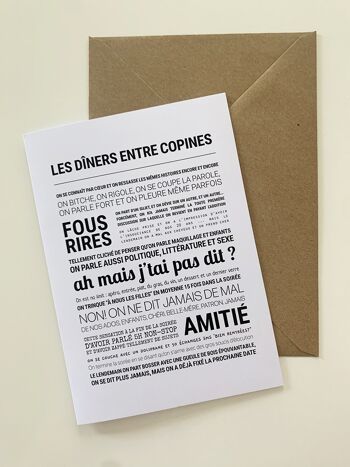 carte "LES DÎNERS ENTRE COPINES" 2