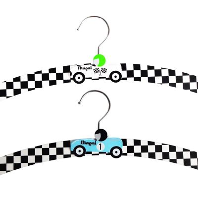 Magni | Percha de madera con coches de carreras 2 ass.