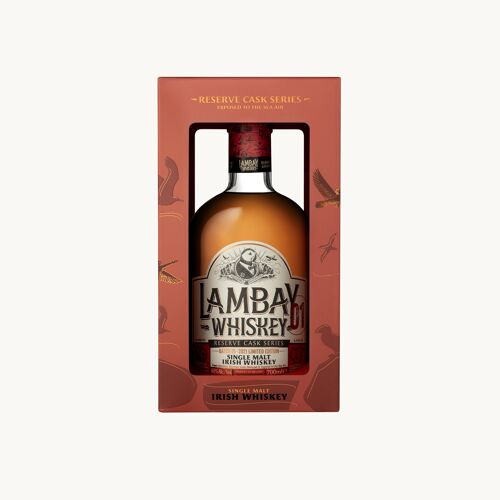 LAMBAY WHISKEY Single Malt Reserve Cask Series Batch 01 - Whiskey Irlandais Fini en Fûts de Cognac - Édition limitée à 10 000 bouteilles - 43° 70cl