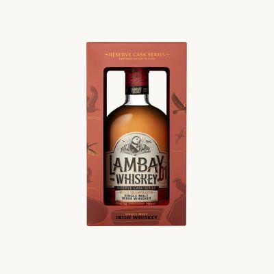 LAMBAY WHISKEY Single Malt Reserve Cask Series Batch 01 - Whisky irlandese finito in botti di Cognac - Edizione limitata di 10.000 bottiglie - 43° 70cl