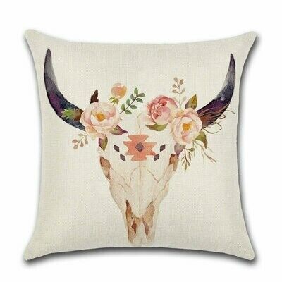 Cushion Cover Skull - Flower