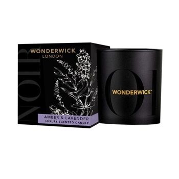 Wonderwick London - Noir - Bougie en Verre Parfumée Ambre & Lavande