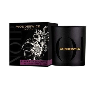 Wonderwick London - Noir - Bougie en verre parfumée à la grenade noire