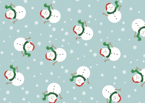 Cute Snowman Wrapping Paper and Tags