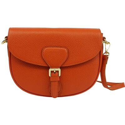 Valentina Orange Leather Shoulder Bag